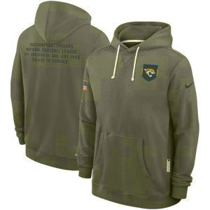 NFL Jaguars Olive 2025 Salute to Service Pullover Hoodie