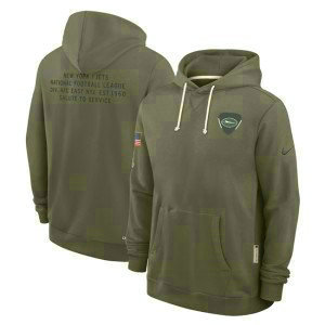 NFL Jets Olive 2025 Salute to Service Pullover Hoodie
