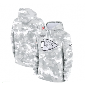 NFL Kansas City Chiefs 2024 White Grey Salute To Service Hoodie