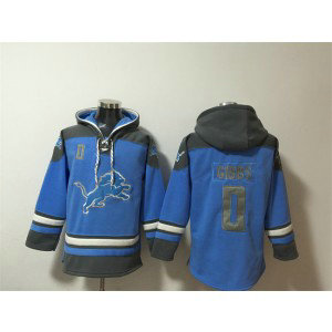 NFL Lions 0 Jahmyr Gibbs Blue Ageless Must-Have Lace-Up Pullover Hoodie