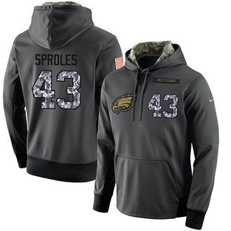 NFL Men's Nike Philadelphia Eagles #43 Darren Sproles Stitched Black Anthracite Salute to Service Player Performance Hoodie NFL Men's Nike Philadelphia Eagles #43 Darren Sproles Stitched Black Anthracite Salute to Service Player Performance Hoodie