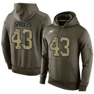 NFL Men's Nike Philadelphia Eagles #43 Darren Sproles Stitched Green Olive Salute To Service KO Performance Hoodie NFL Men's Nike Philadelphia Eagles #43 Darren Sproles Stitched Green Olive Salute To Service KO Performance Hoodie