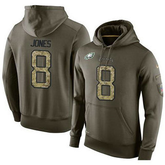NFL Men's Nike Philadelphia Eagles #8 Donnie Jones Stitched Green Olive Salute To Service KO Performance Hoodie