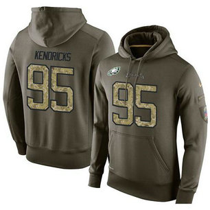 NFL Men's Nike Philadelphia Eagles #95 Mychal Kendricks Stitched Green Olive Salute To Service KO Performance Hoodie NFL Men's Nike Philadelphia Eagles #95 Mychal Kendricks Stitched Green Olive Salute To Service KO Performance Hoodie