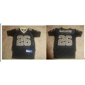 NFL New Orleans Saints 26 Deuce Mcallister Black Reebok Throwback Jersey
