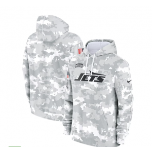 NFL New York Jets 2024 White Grey Salute To Service Hoodie