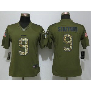 NFL Nike Lions 9 Matthew Stafford Green Salute To Service Women Jersey NFL Nike Lions 9 Matthew Stafford Green Salute To Service Women Jersey
