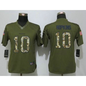 NFL Nike Texans 10 DeAndre Hopkins Green Salute To Service Women Jersey