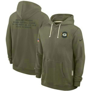 NFL Packers Olive 2025 Salute to Service Pullover Hoodie