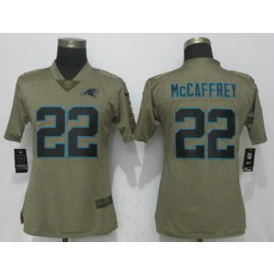 NFL Panthers 22 Christian McCaffrey Olive Salute To Service Nike Limited Women Jersey