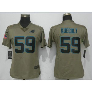 NFL Panthers 59 Luke Kuechly Olive 2017 Salute To Service Limited Women Jersey