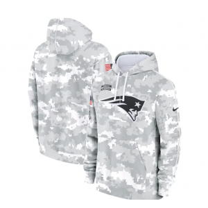 NFL Patriots 2024 White Grey Salute To Service Hoodie