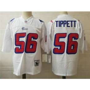 NFL Patriots 56 Andre Tippett White Throwback Men Jersey