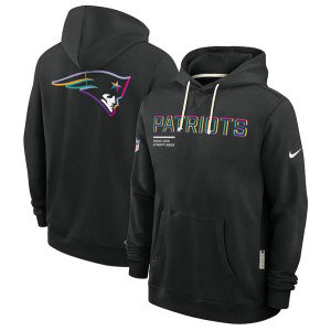 NFL Patriots Black 2025 Crucial Catch Dri-FIT Hoodie