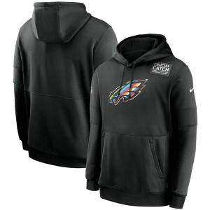 NFL Philadelphia Eagles 2020 Black Crucial Catch Sideline Performance Pullover Hoodie