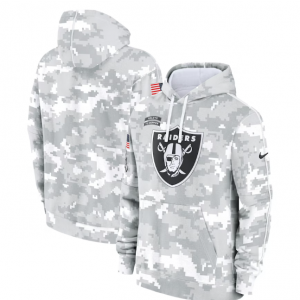 NFL Raiders 2024 White Grey Salute To Service Hoodie