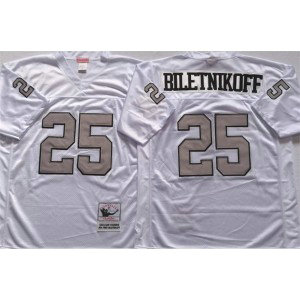 NFL Raiders 25 Fred Biletnikoff White Throwback Men Jersey
