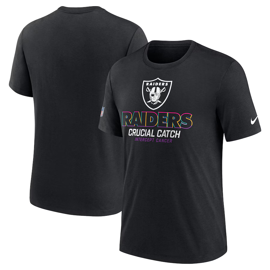 NFL Raiders Charcoal 2024 Crucial Catch Performance T-Shirt