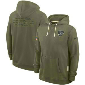 NFL Raiders Olive 2025 Salute to Service Pullover Hoodie