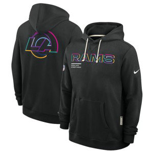 NFL Rams Black 2025 Crucial Catch Dri-FIT Hoodie