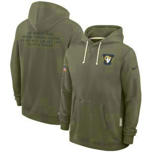 NFL Rams Olive 2025 Salute to Service Pullover Hoodie