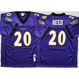 NFL Ravens 20 Ed Reed Purple M&N Throwback Men Jersey