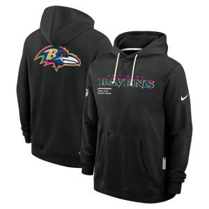 NFL Ravens Black 2025 Crucial Catch Dri-FIT Hoodie