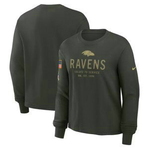 NFL Ravens Dark Green 2025 Salute to Service Sideline Dri-FIT Long Sleeve T-Shirt NFL Ravens Dark Green 2025 Salute to Service Sideline Dri-FIT Long Sleeve T-Shirt