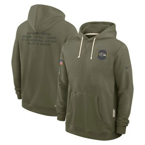 NFL Ravens Olive 2025 Salute to Service Pullover Hoodie
