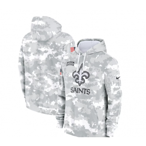 NFL Saints 2024 White Grey Salute To Service Hoodie