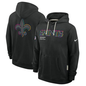 NFL Saints Black 2025 Crucial Catch Dri-FIT Hoodie