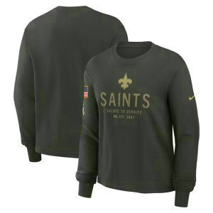 NFL Saints Dark Green 2025 Salute to Service Sideline Dri-FIT Long Sleeve T-Shirt NFL Saints Dark Green 2025 Salute to Service Sideline Dri-FIT Long Sleeve T-Shirt