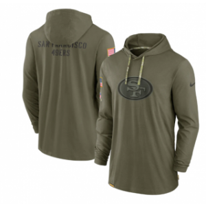 NFL San Francisco 49ers 2022 Olive Salute to Service Tonal Pullover Hoodie