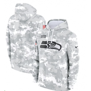NFL Seahawks 2024 White Grey Salute To Service Hoodie