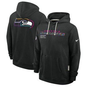 NFL Seahawks Black 2025 Crucial Catch Dri-FIT Hoodie