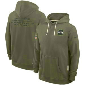 NFL Seahawks Olive 2025 Salute to Service Pullover Hoodie