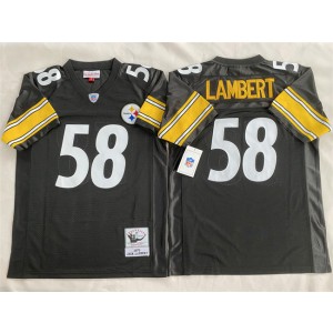 NFL Steelers 58 Jack Lambert Black Throwback Men Jersey