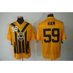 NFL Steelers 59 Ham Yellow Throwback Men Jersey NFL Steelers 59 Ham Yellow Throwback Men Jersey