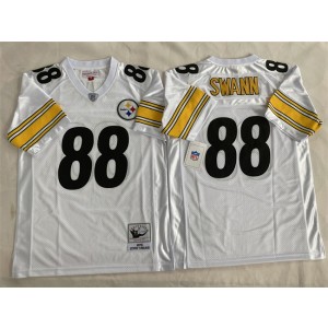 NFL Steelers 88 Lynn Swann White Throwback Men Jersey