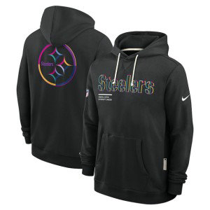 NFL Steelers Black 2025 Crucial Catch Dri-FIT Hoodie