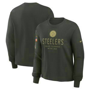 NFL Steelers Dark Green 2025 Salute to Service Sideline Dri-FIT Long Sleeve T-Shirt NFL Steelers Dark Green 2025 Salute to Service Sideline Dri-FIT Long Sleeve T-Shirt