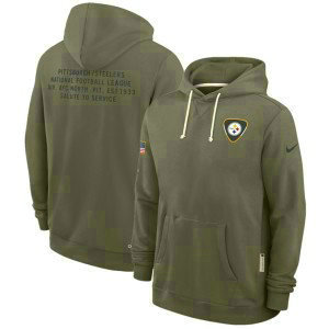 NFL Steelers Olive 2025 Salute to Service Pullover Hoodie