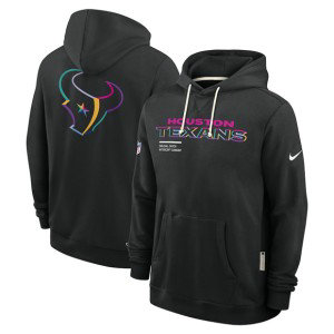 NFL Texans Black 2025 Crucial Catch Dri-FIT Hoodie