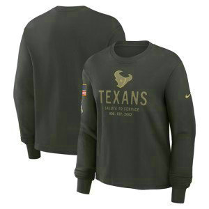 NFL Texans Dark Green 2025 Salute to Service Sideline Dri-FIT Long Sleeve T-Shirt NFL Texans Dark Green 2025 Salute to Service Sideline Dri-FIT Long Sleeve T-Shirt