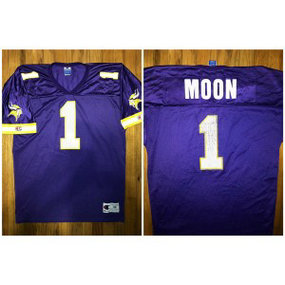 NFL Vikings 1 Warren Moon Purple Throwback Men Jersey