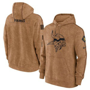 NFL Vikings 2023 Brown Salute to Service Pullover Hoodie