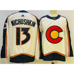 NHL Avalanche 13 Valeri Nichushkin White 2022-23 Retro Adidas Men Jersey