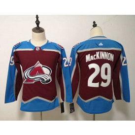 NHL Avalanche 29 Nathan MacKinnon Burgundy Adidas Women Jersey
