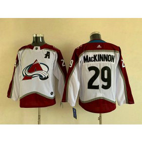 NHL Avalanche 29 Nathan MacKinnon White Adidas Youth Jersey