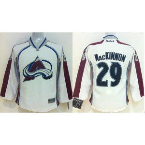 NHL Avalanche 29 Nathan MacKinnon White Youth Jersey